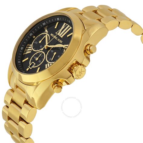 michael kors gold watch with black dial|Michael Kors chronograph gold.